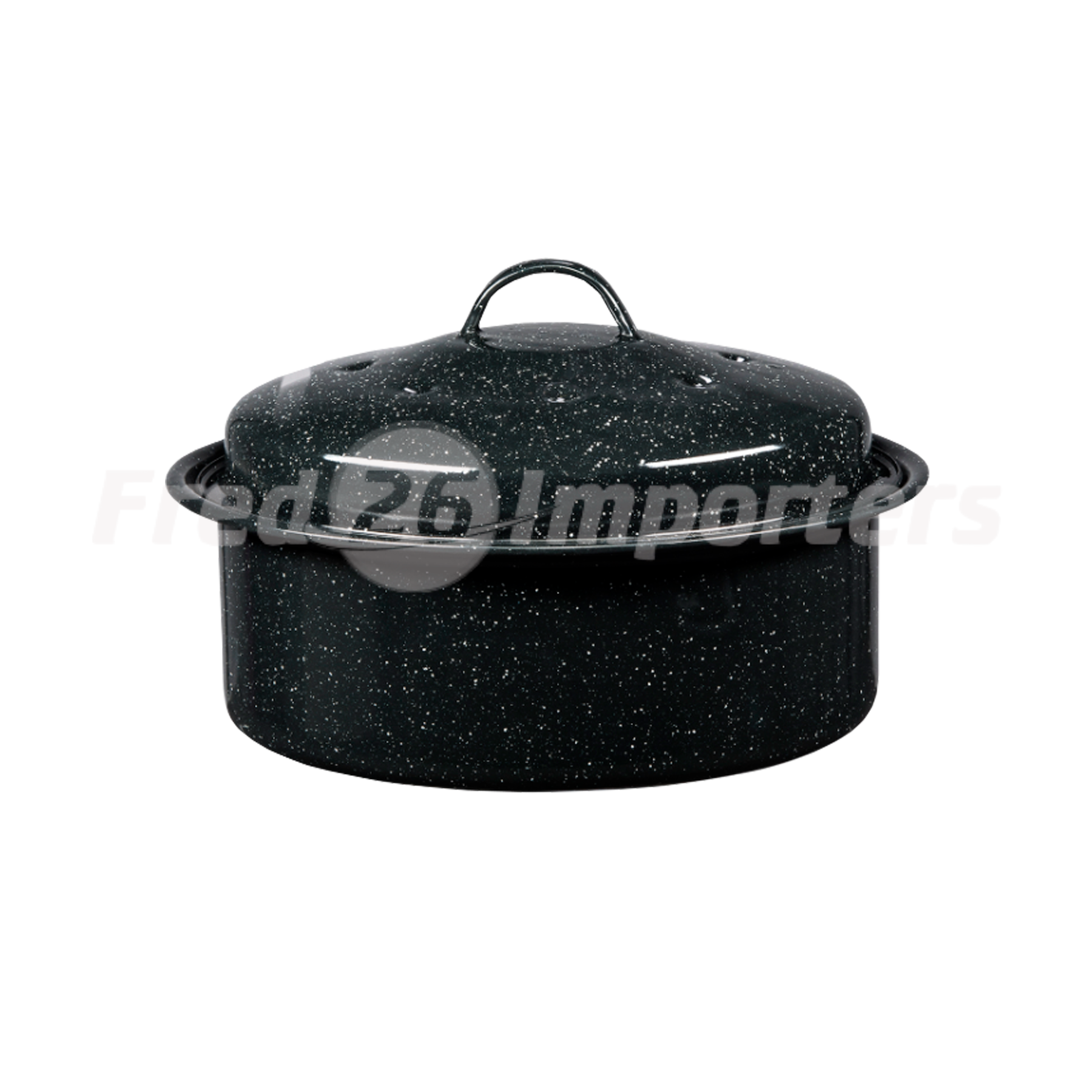 Granite Ware 3lb Round Covered Roaster Black