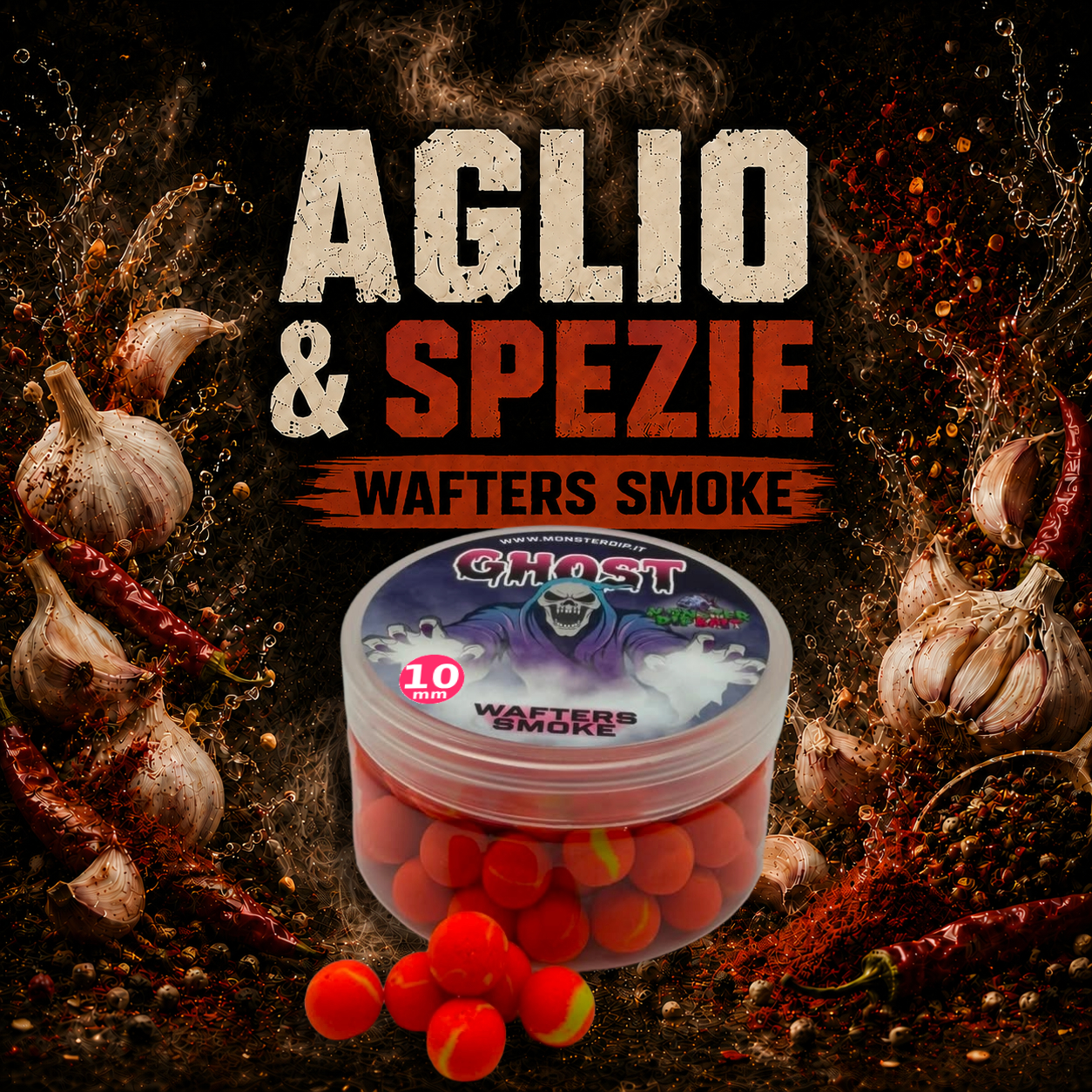 Wafters Smoke Aglio & Spezie, esche da carpfishing Ghost