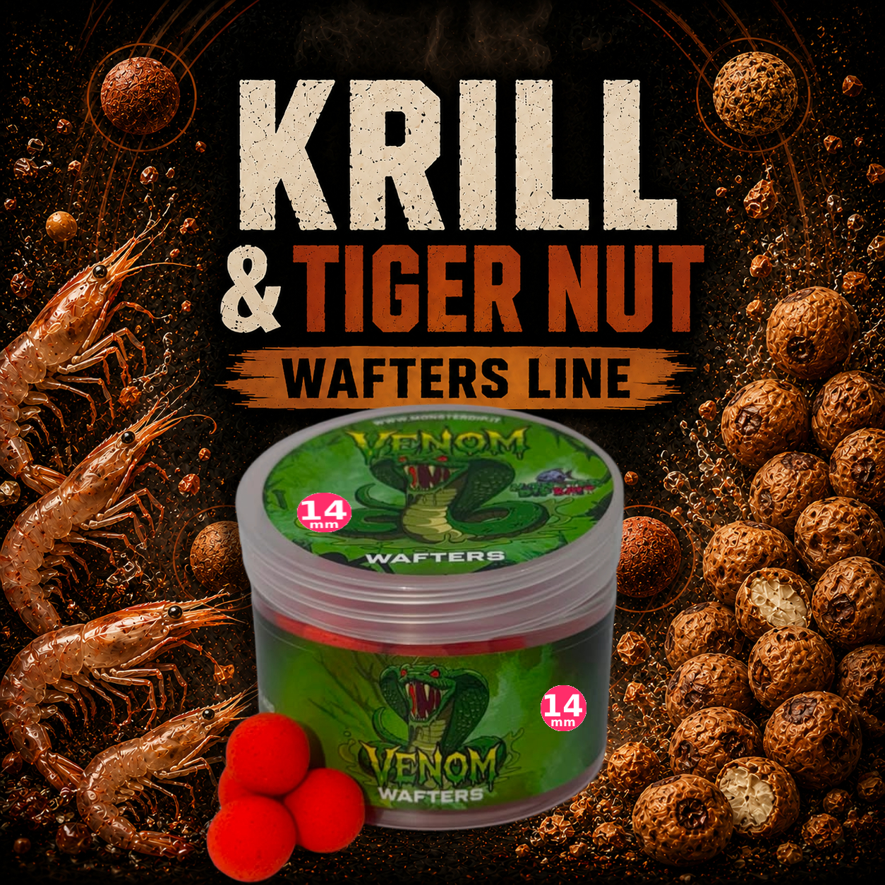 Wafters Boilies Krill & Tiger Nut linea Venom Baits