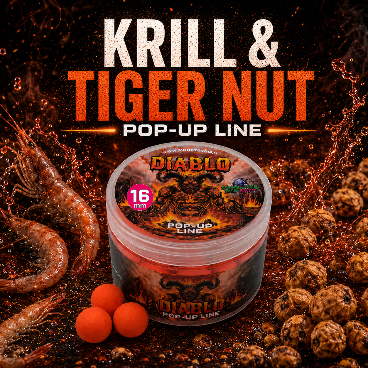 Barattolo Pop-Up Krill & Tiger Nut linea Diablo Baits