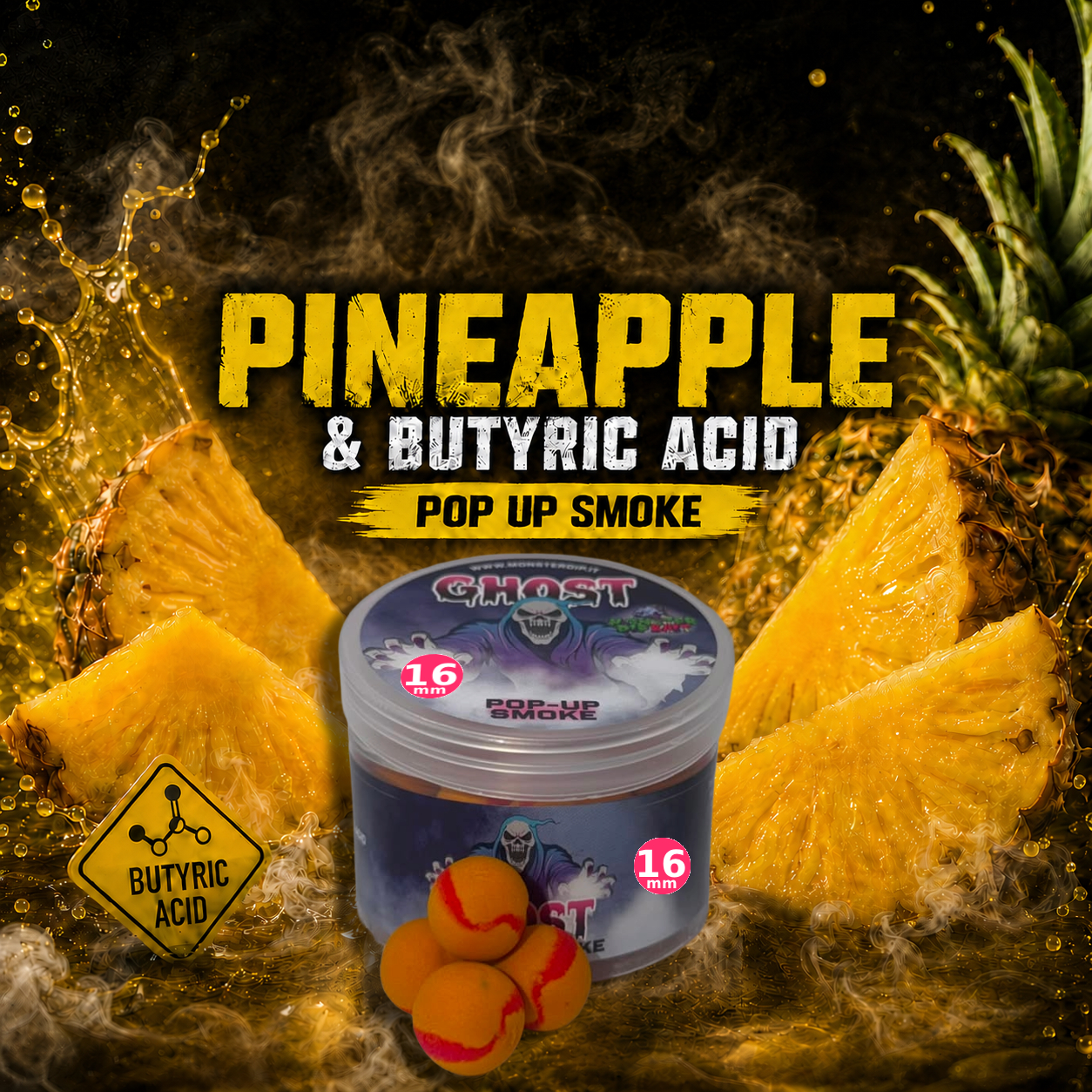 Pop Up Smoke Pineapple & Butyric Acid per pesca al carpfishing