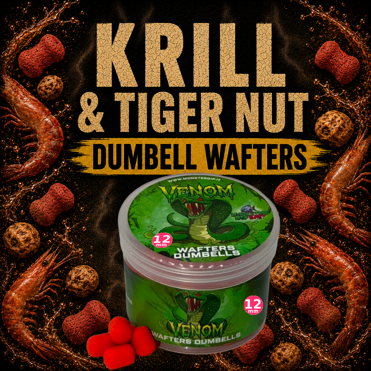 Wafters Dumbell Krill & Tiger Nut per pesca sportiva