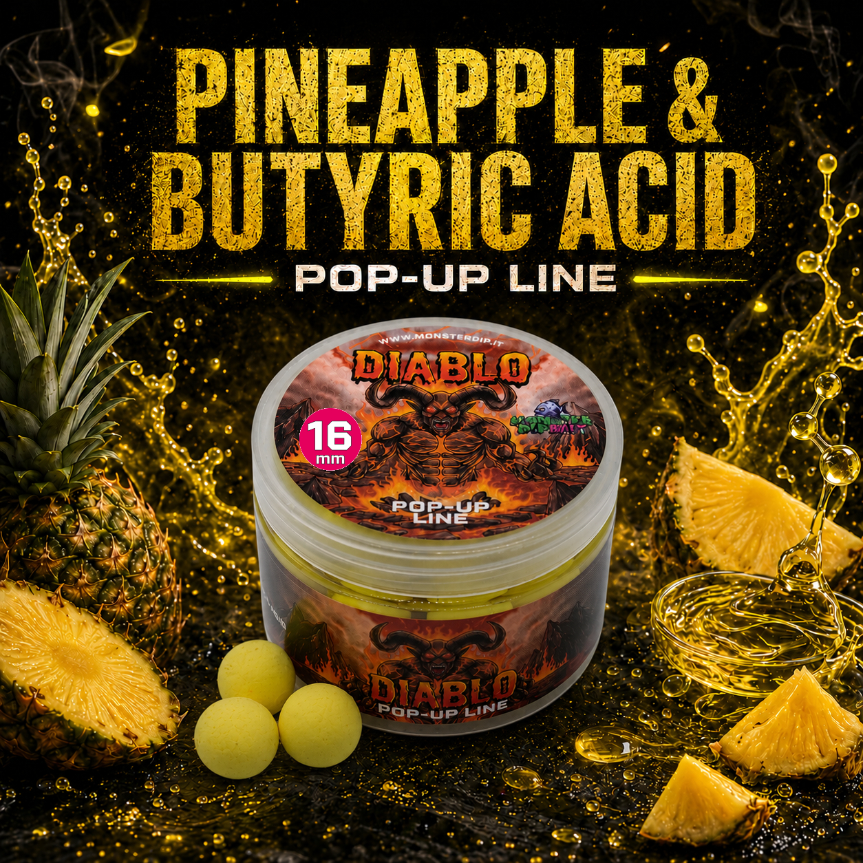 Barattolo Pop-Up Pineapple & Butyric Acid con esche gialle