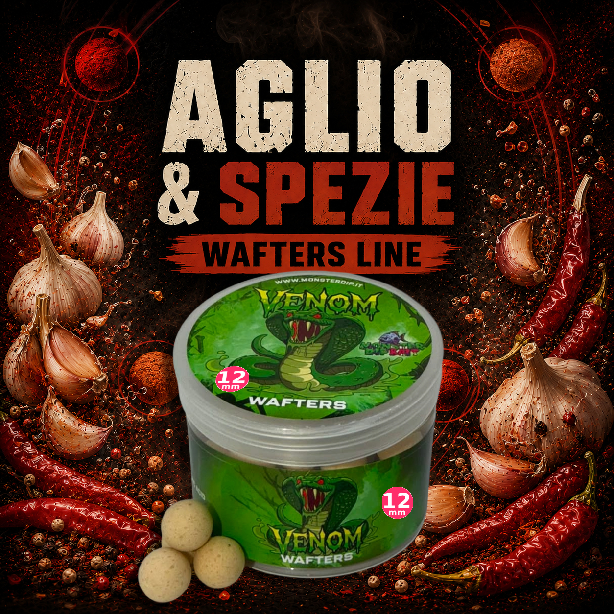Barattolo di Wafters Aglio & Spezie con peperoncini e aglio