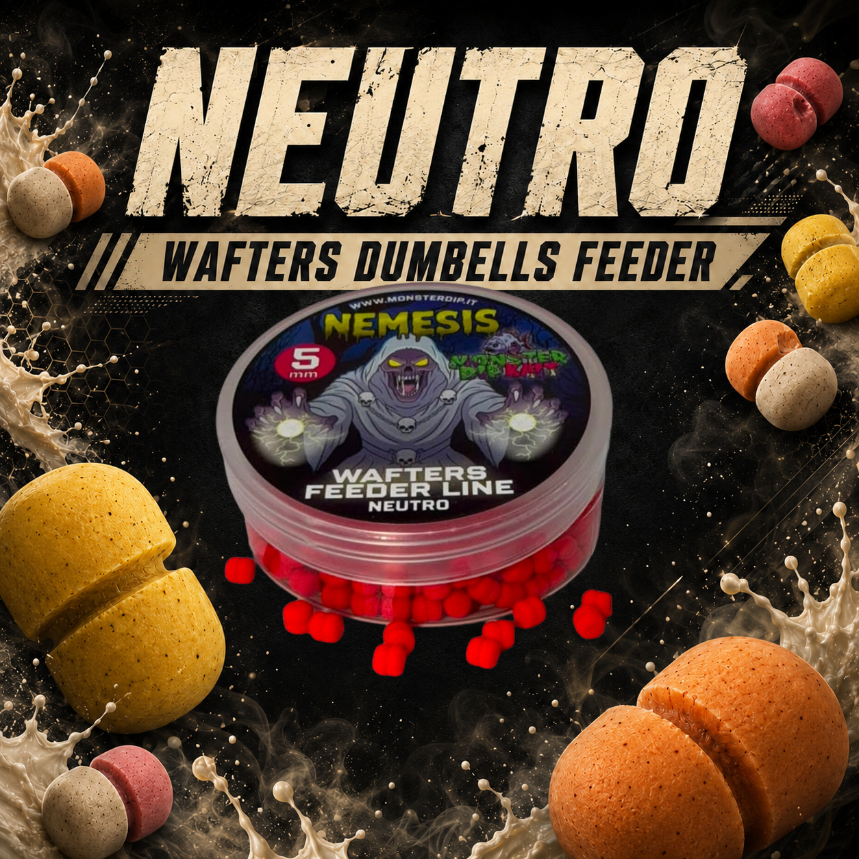 Confezione di esche Wafters Dumbell Feeder Neutro Nemesis
