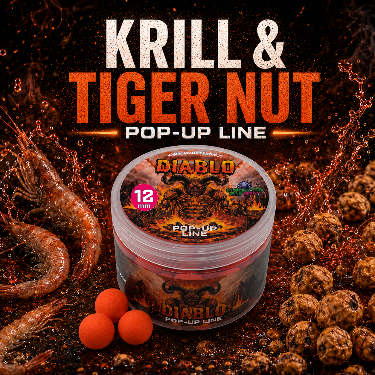 Barattolo Pop-Up Krill & Tiger Nut linea Diablo Baits