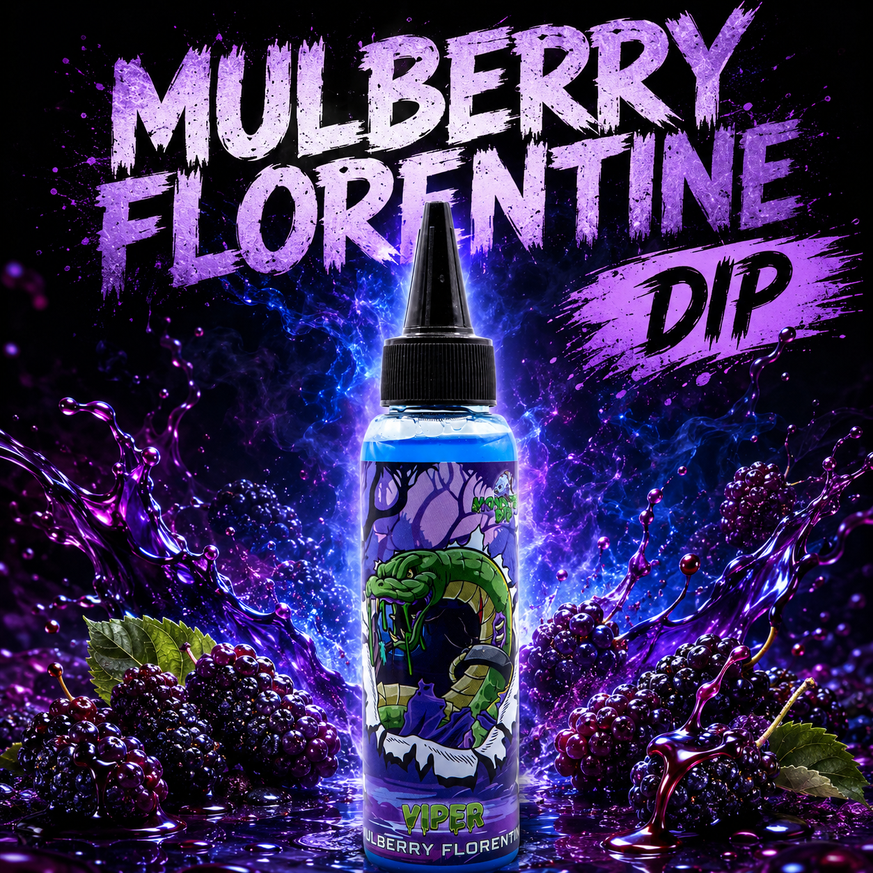 Viper Dip Mulberry Florentine con more e spruzzi d'acqua