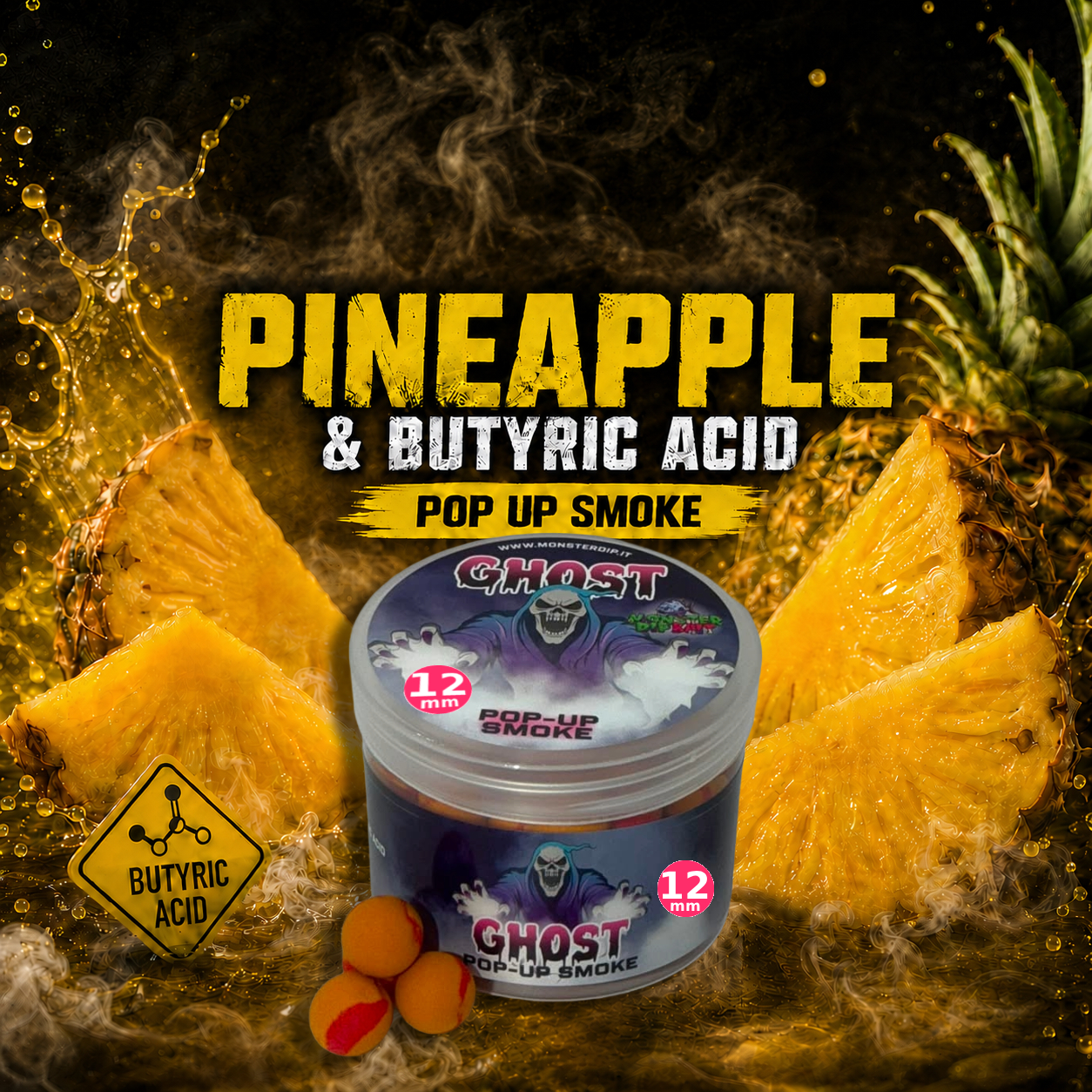 Pop Up Smoke Pineapple & Butyric Acid Ghost con fette di ananas