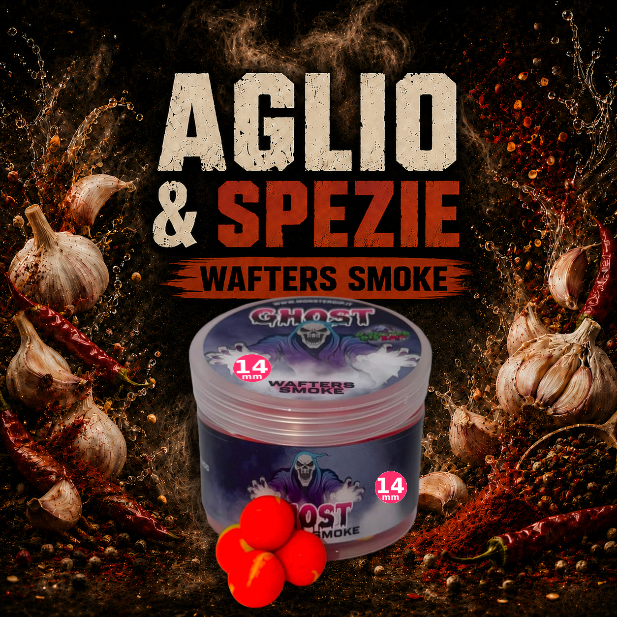 Wafters Smoke Aglio & Spezie, esche per pesca.