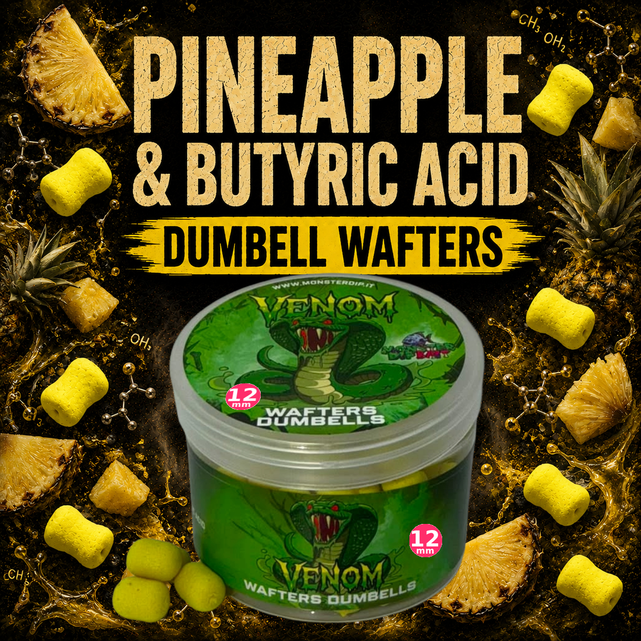 Wafters Dumbell Pineapple & Butyric Acid Venom per carpfishing