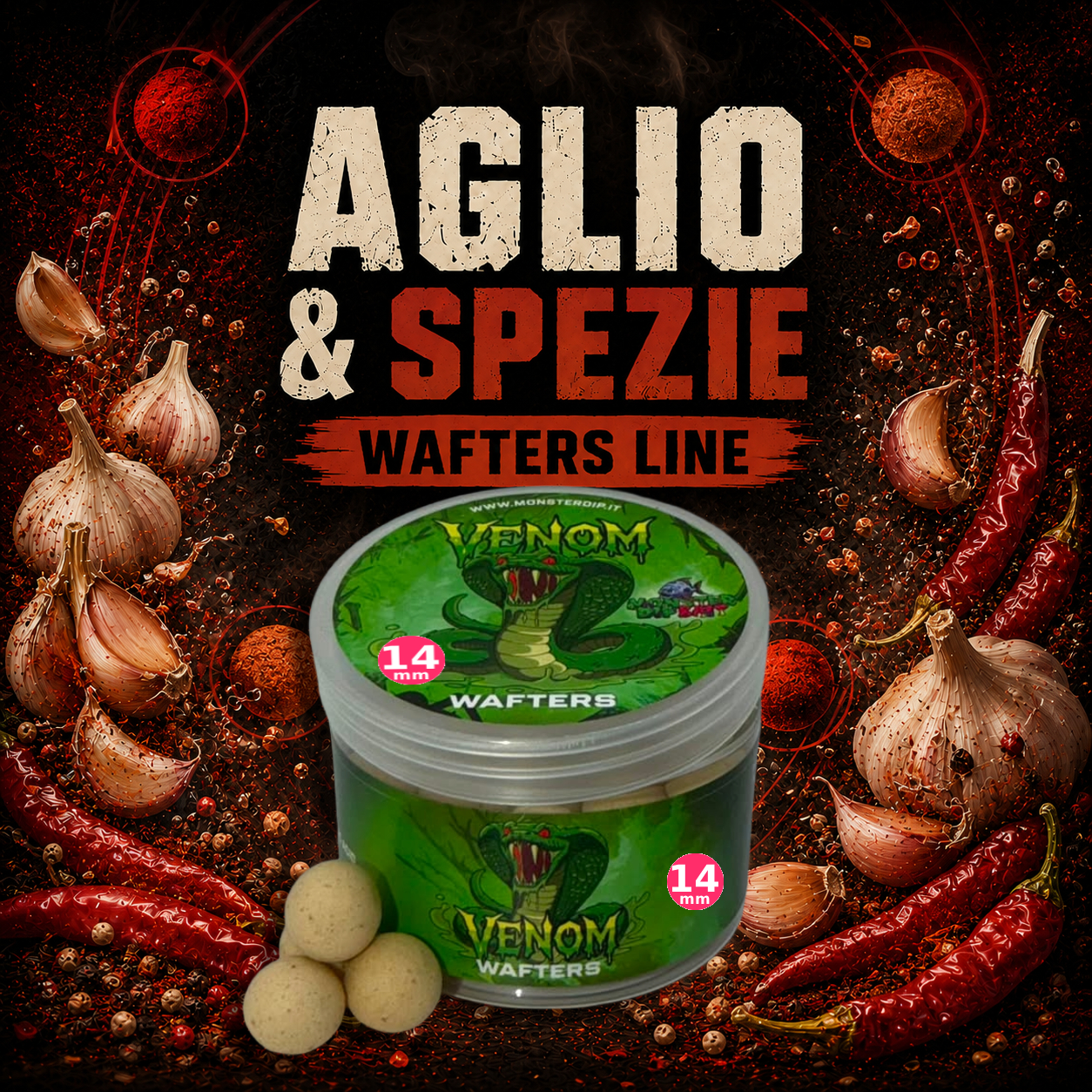 Wafters Boilies Aglio & Spezie con aglio e peperoncino