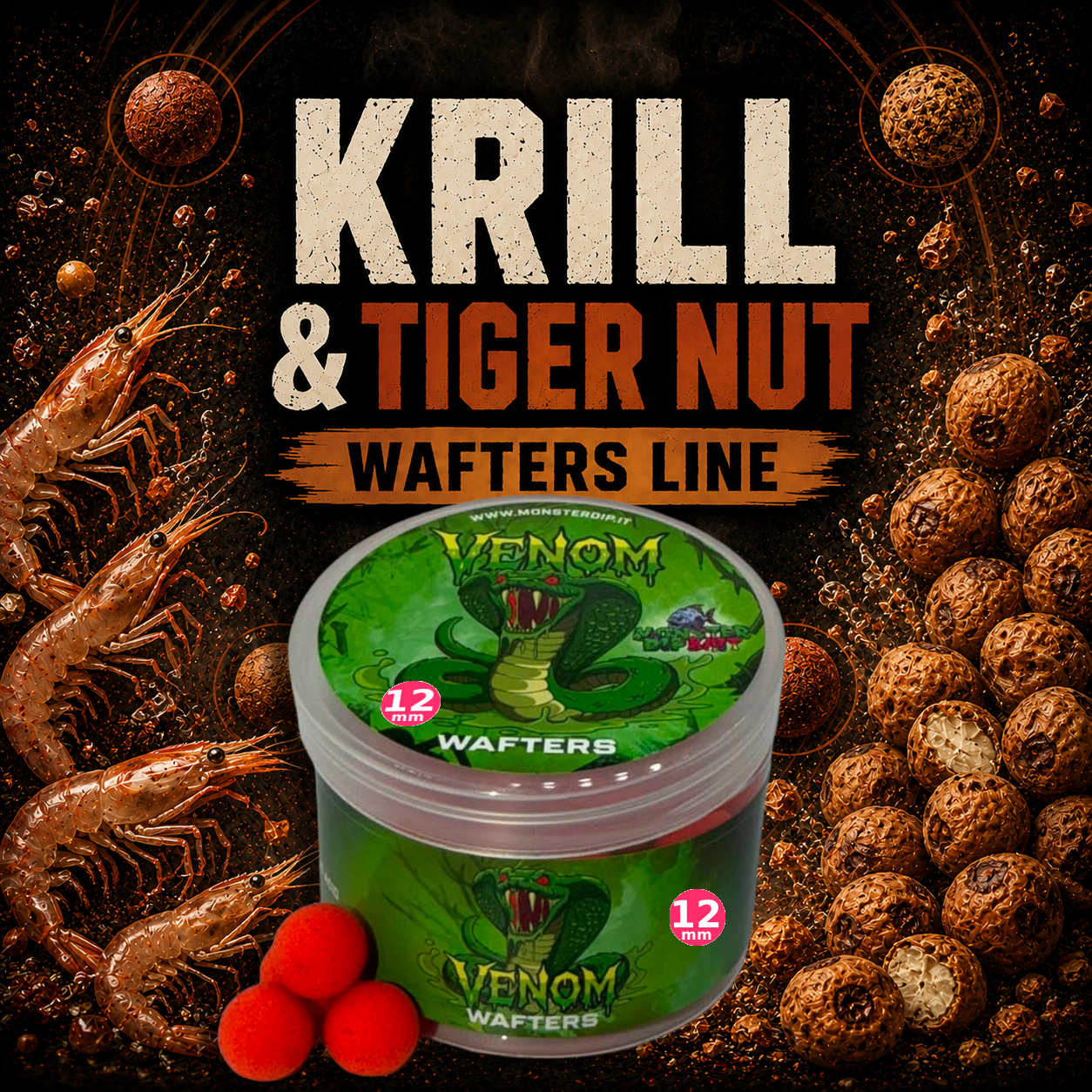 Wafters Boilies Krill & Tiger Nut linea Venom
