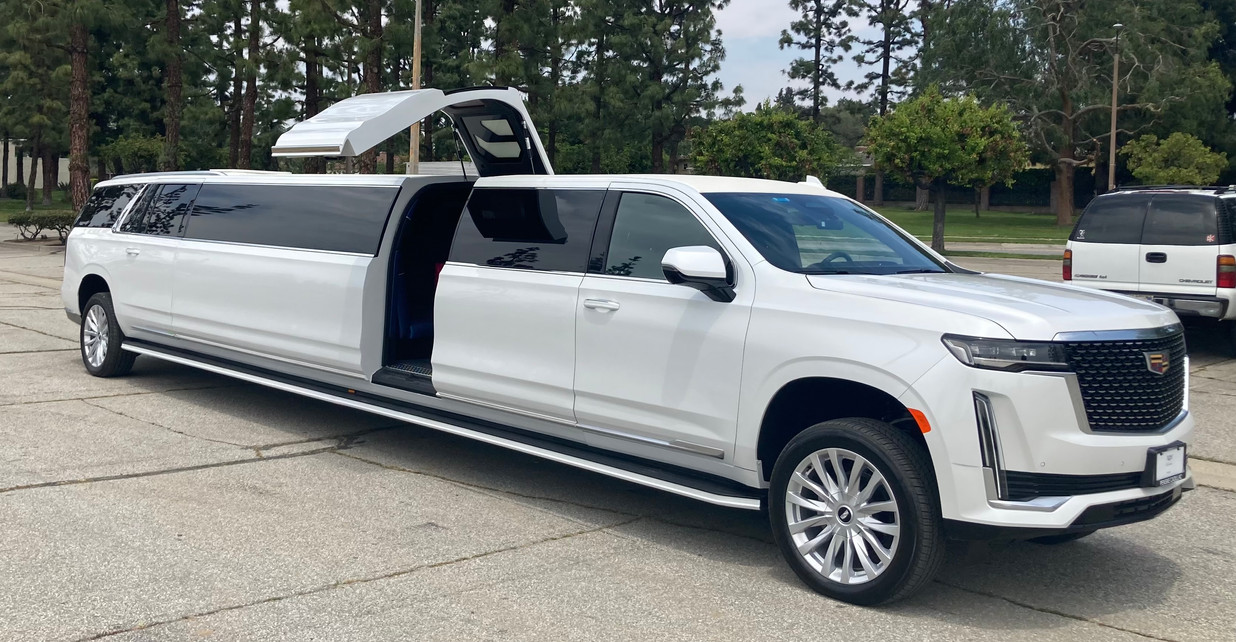 2024 Cadillac Escalade Limo 3/4 front view