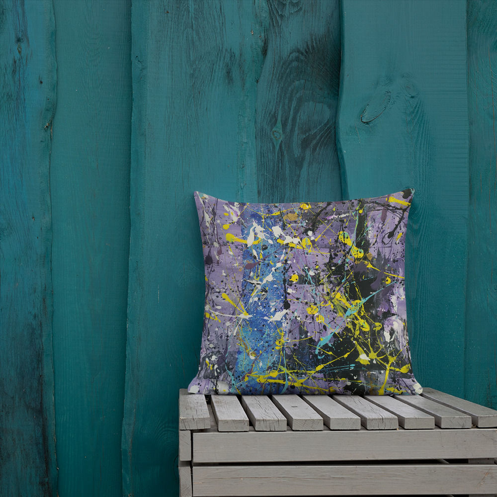 Ode to Pollock Abstract painting by Ashvin | Premium Pillow