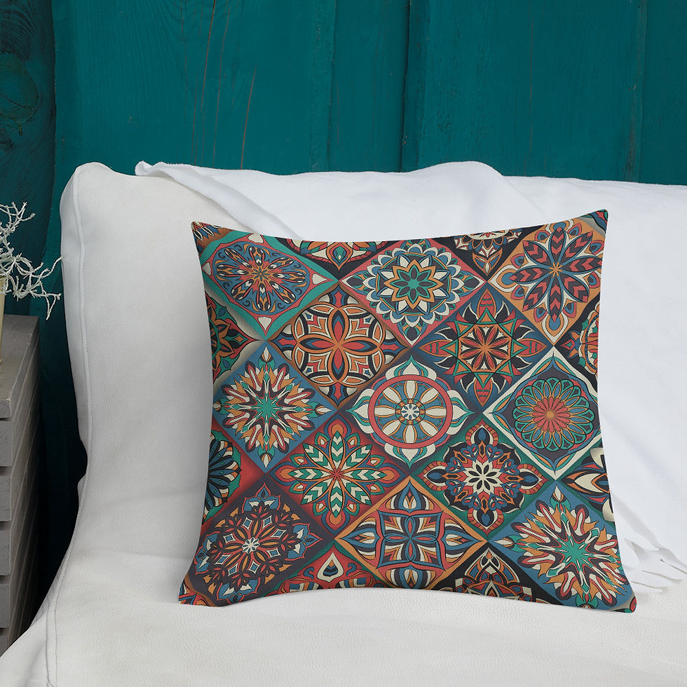 Thumbnail: Indian Mandalas by Rageshree | Premium Pillow
