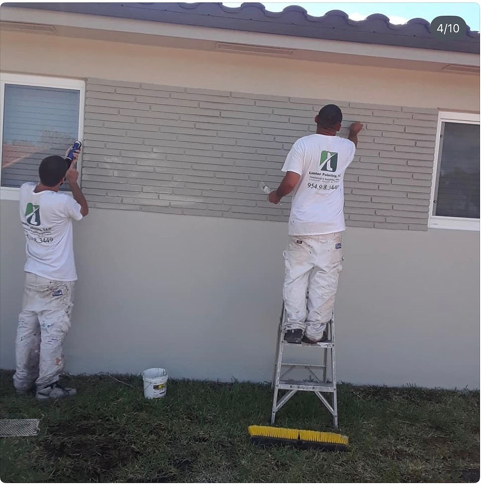 Lindor Painting crew applying exterior coating