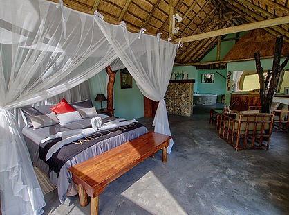 Inside a lxury tented suite at Katekani Tented Lodge