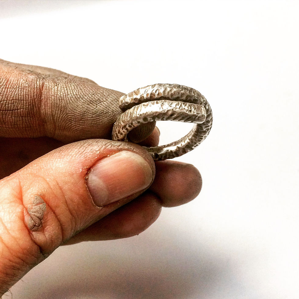 Thumbnail: Men's Sterling Silver Horn shaped Ring. Silver Wedding Ring. Biker Rocker Jewelry for men. USA Handcrafted. Designer Ring
