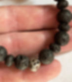 Thumbnail: Skull Lava Bead Bracelet | Sterling Silver