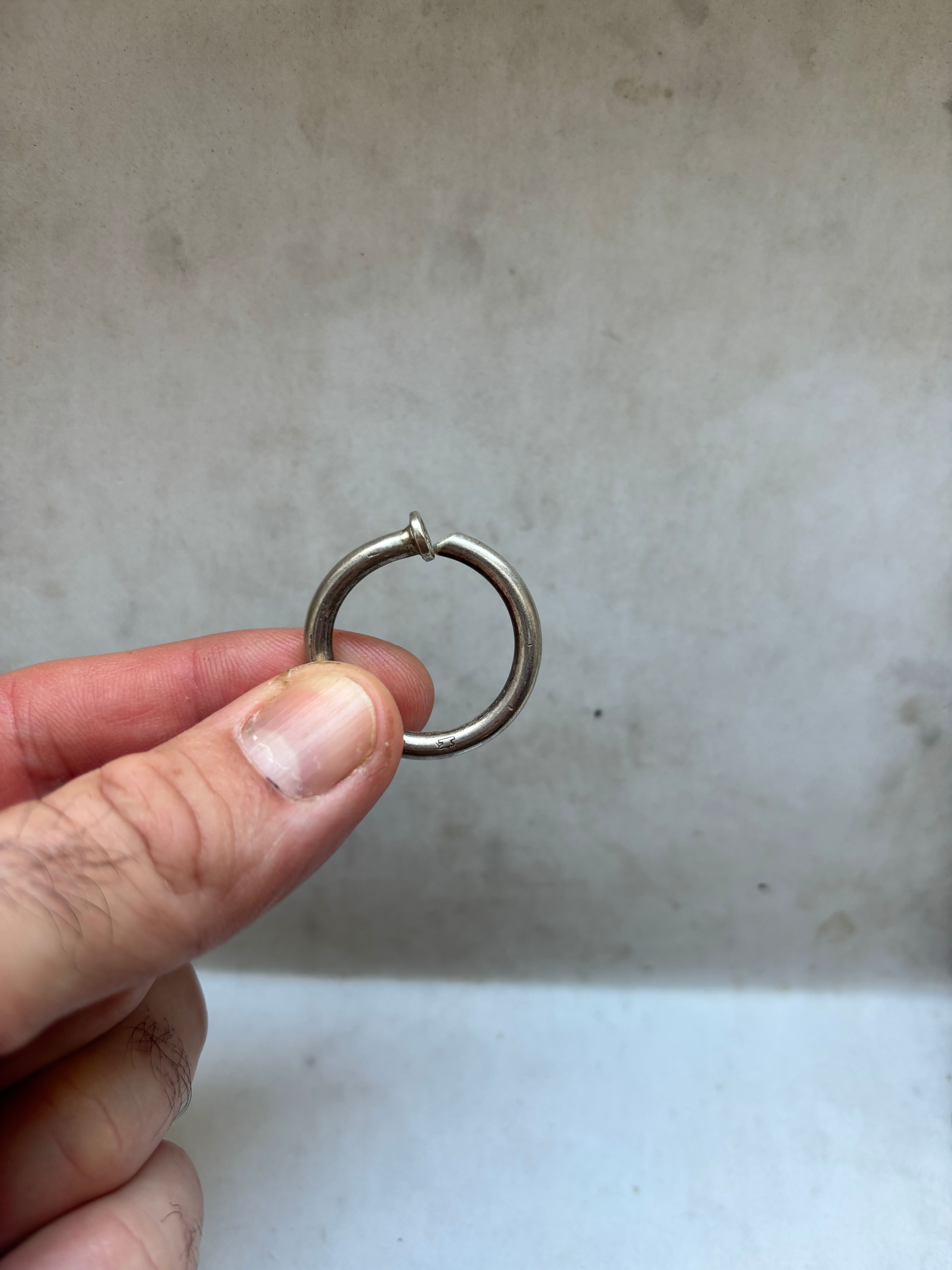 Men's & women's handcrafted designer sterling silver nail style ring - statement biker rocker rebel jewelry