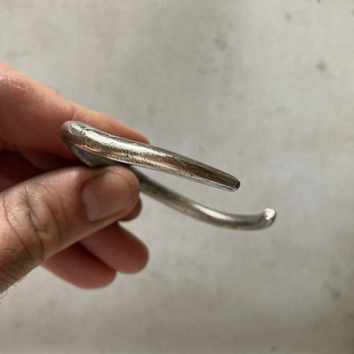 LUGDUN ARTISANS Sterling Silver Bull Horn Cuff Bracelet for Men