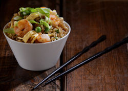 Arroz integral frito