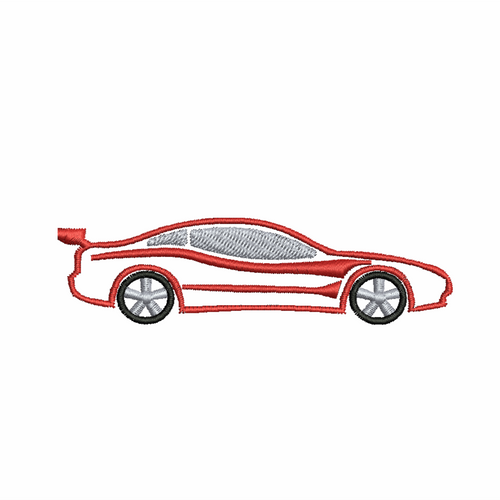 Sports car embroidery design. EmbroideryMatters101