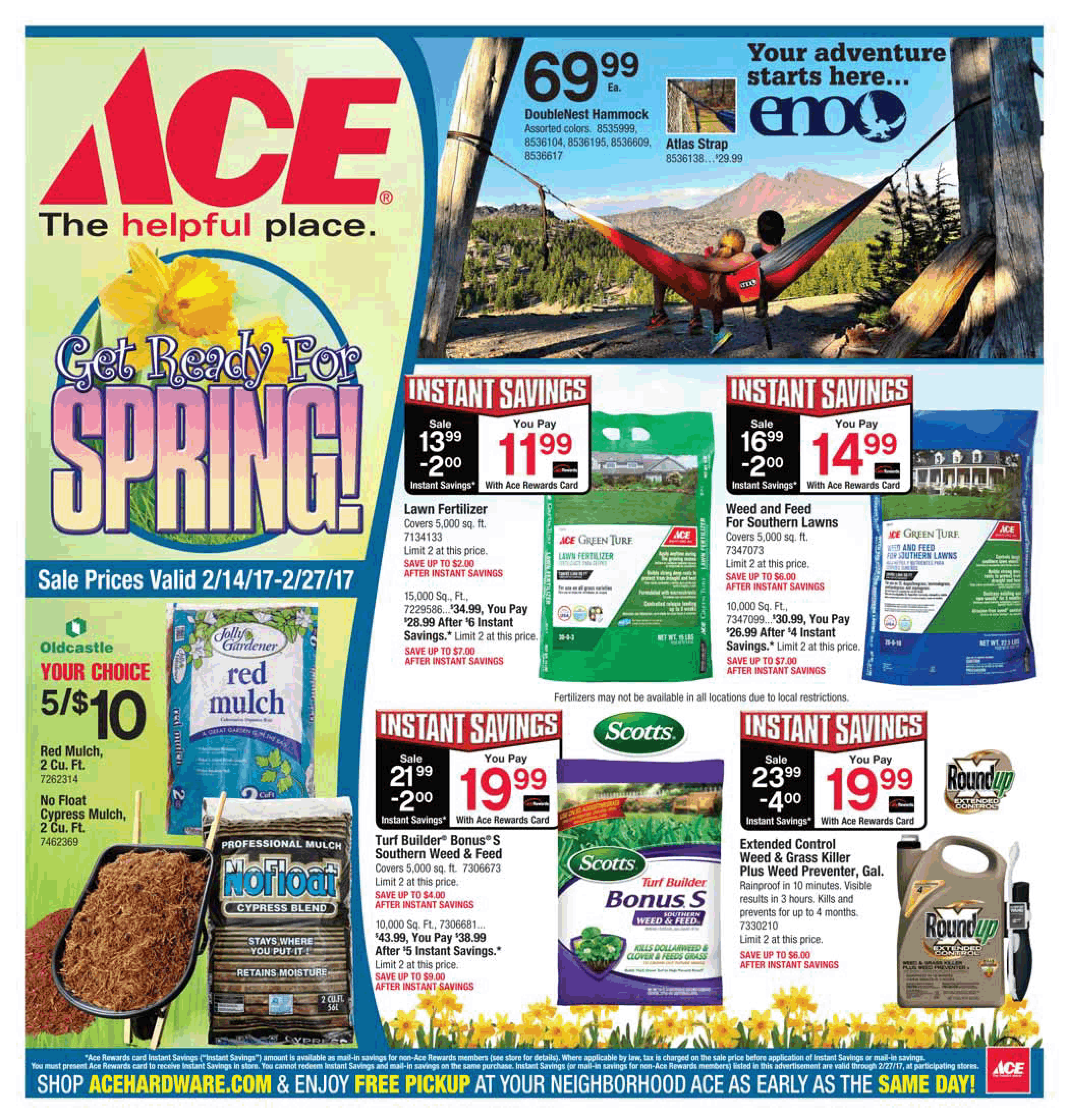 ACE Get Ready for Spring Sale!