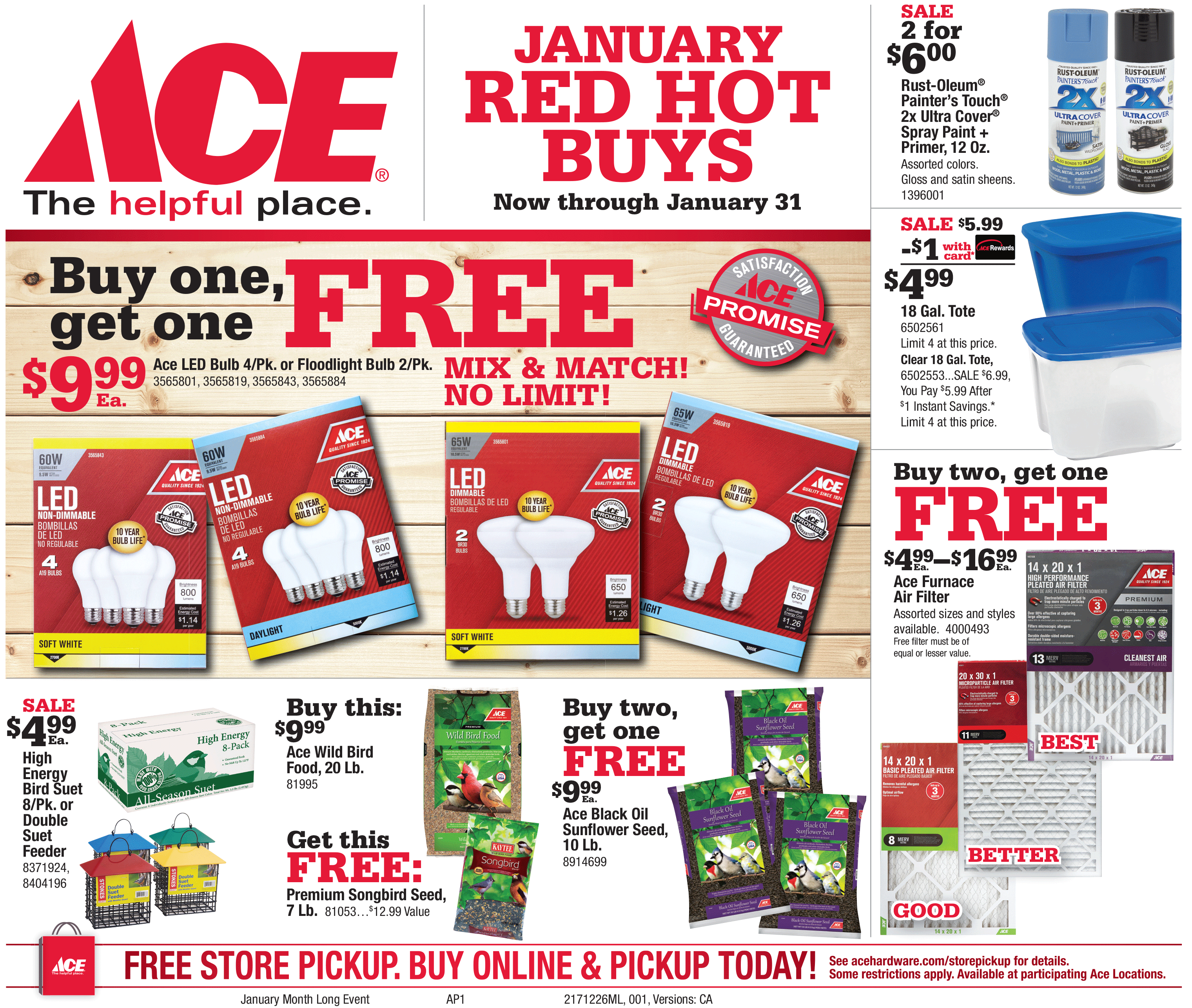 RED HOT BUYS going on now thru January 31st, 2018!