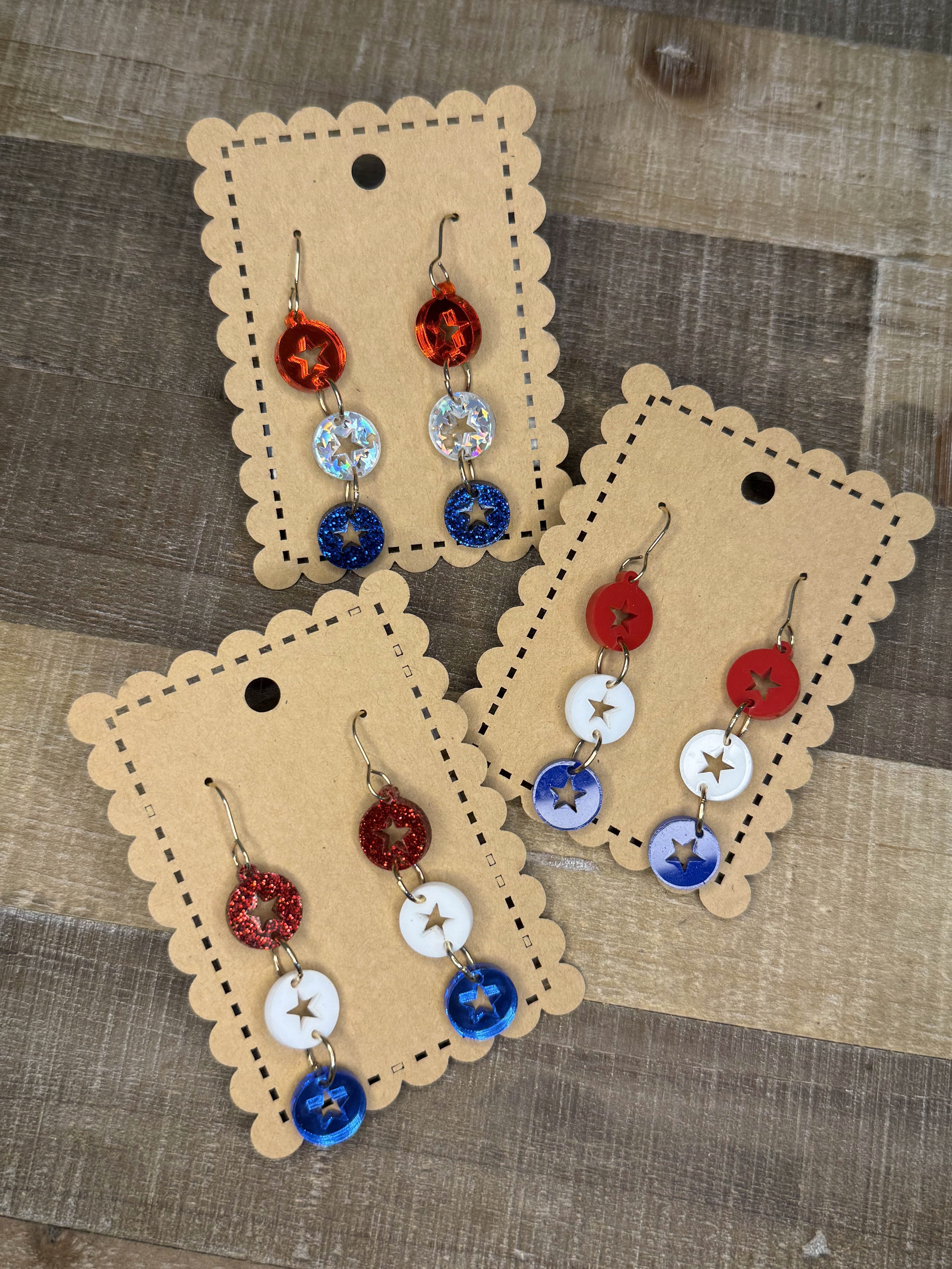 Red, White and Blue Round Stars