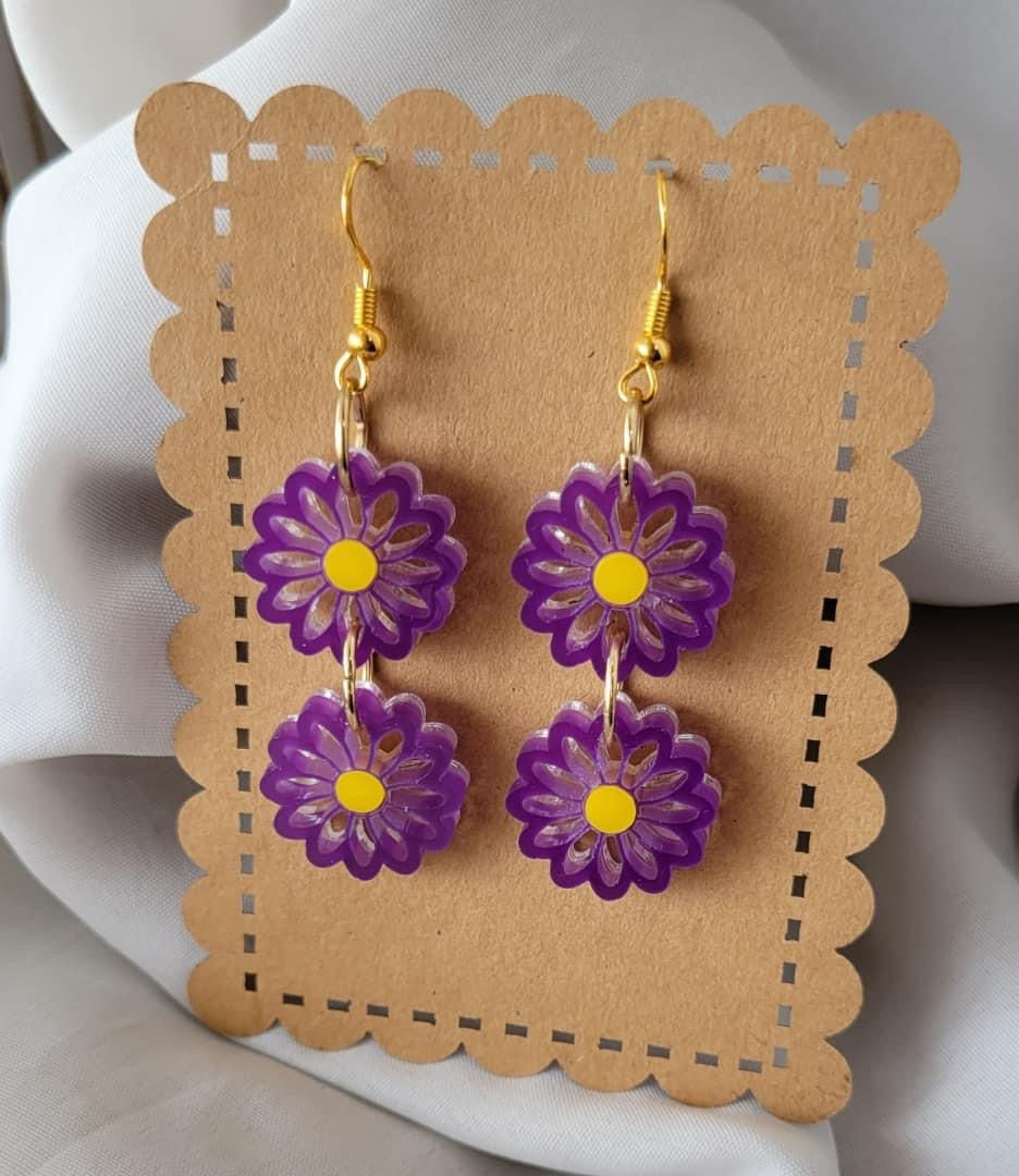 Thumbnail: Stacked Flower Earrings