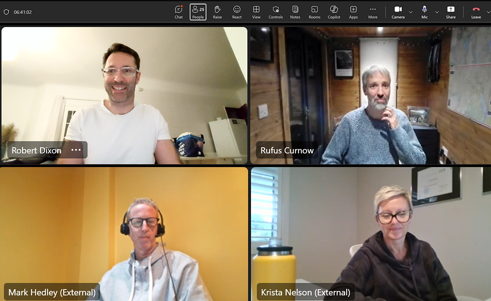 Professionals participating in an online AI training session via Zoom