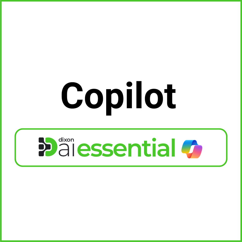 Copilot logo with Dixon AI Essential branding for business solutions.