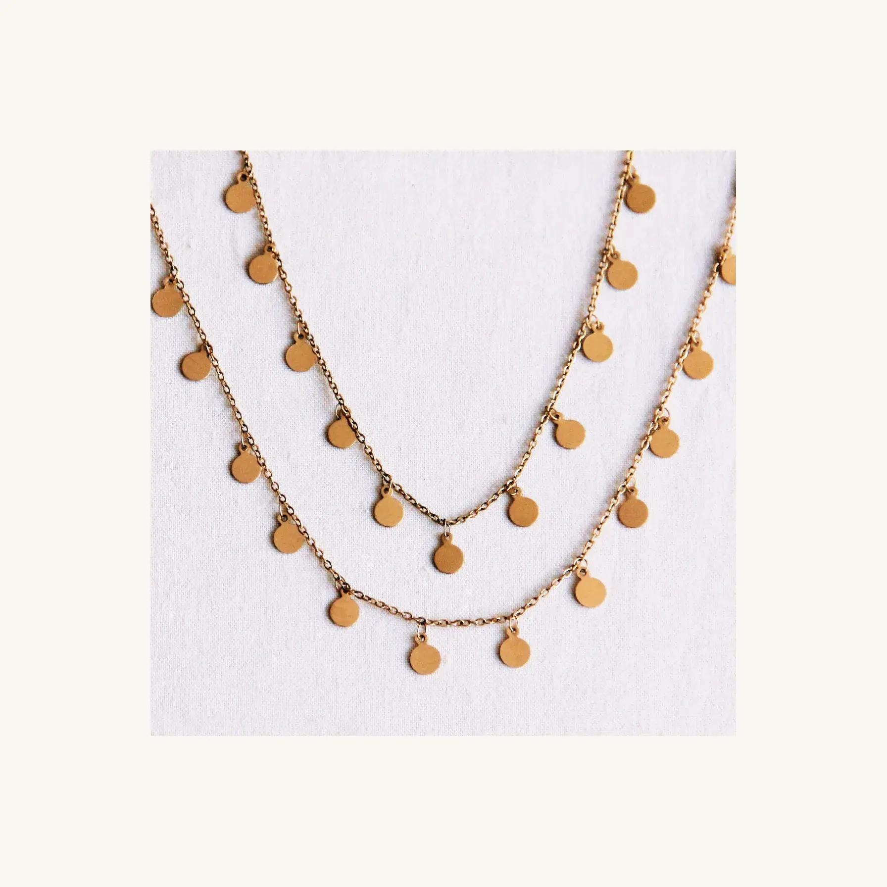 Long Double Coin Halskette 