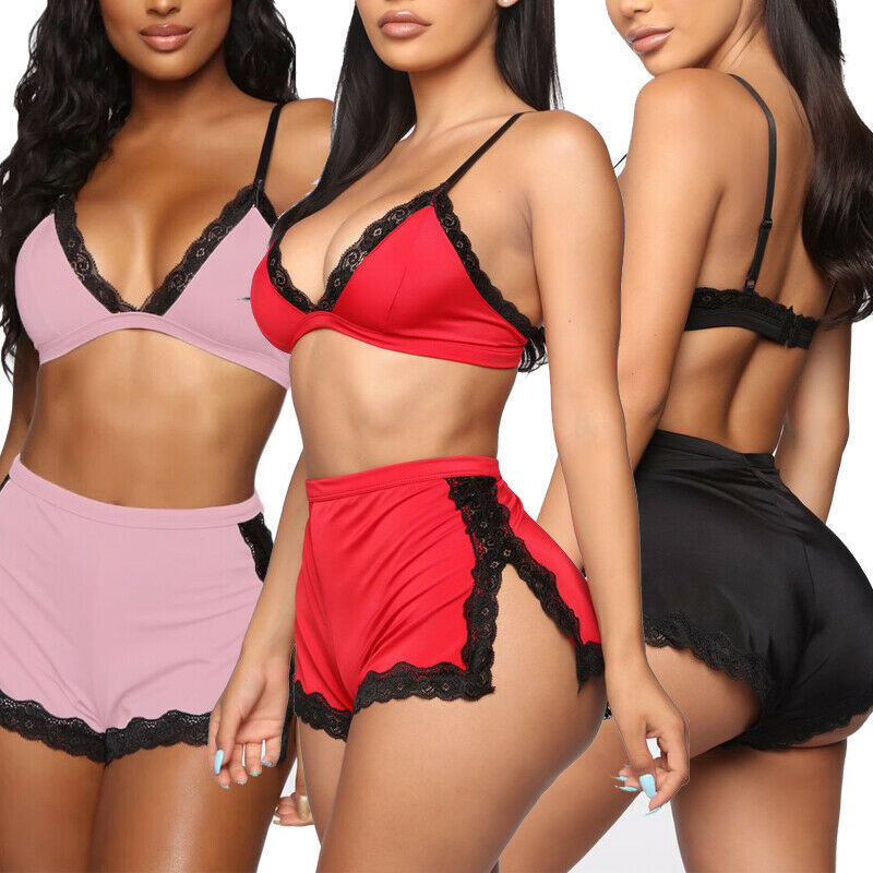 Miniatura: Women's Deep V-Neck Lace Lingerie and Sleepwear