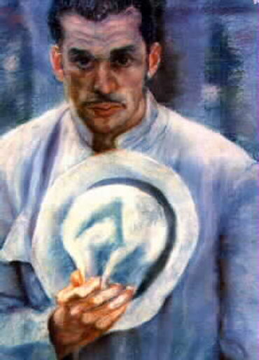 man with white hat