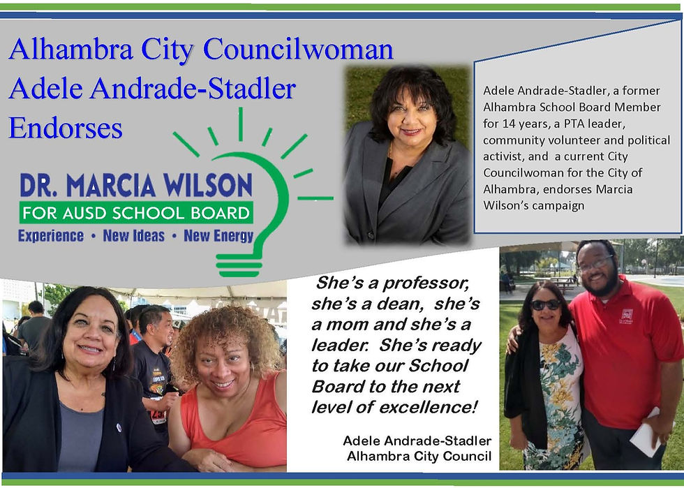 An endorsement of Adele Andrade-Stadler