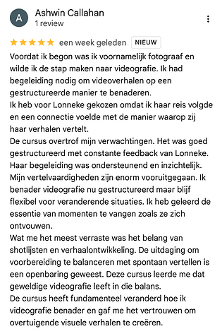 review professioneel videograaf