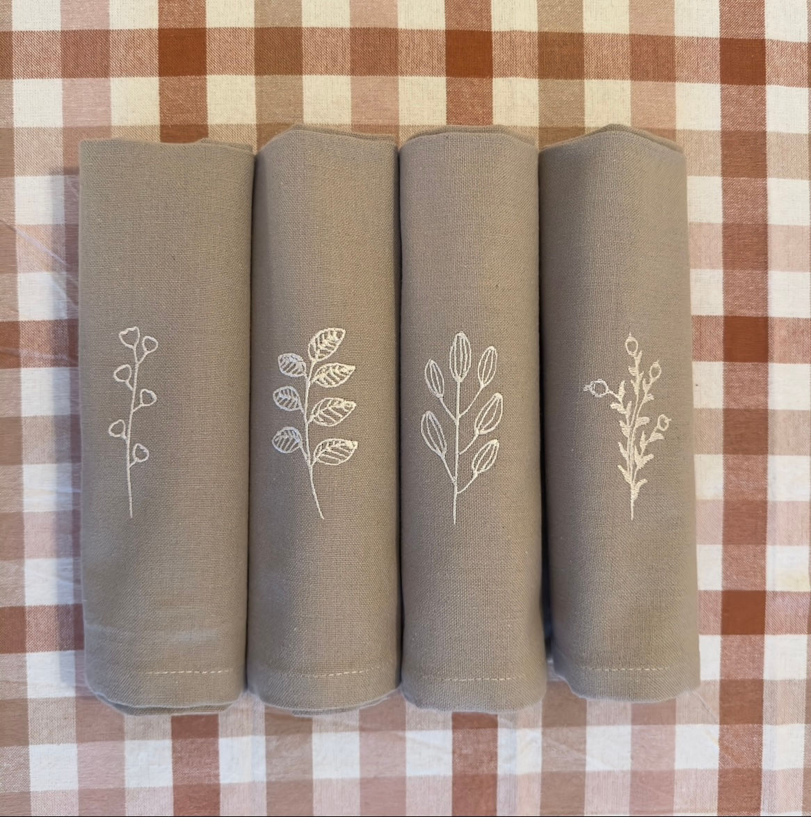 8 serviettes flore des Alpes