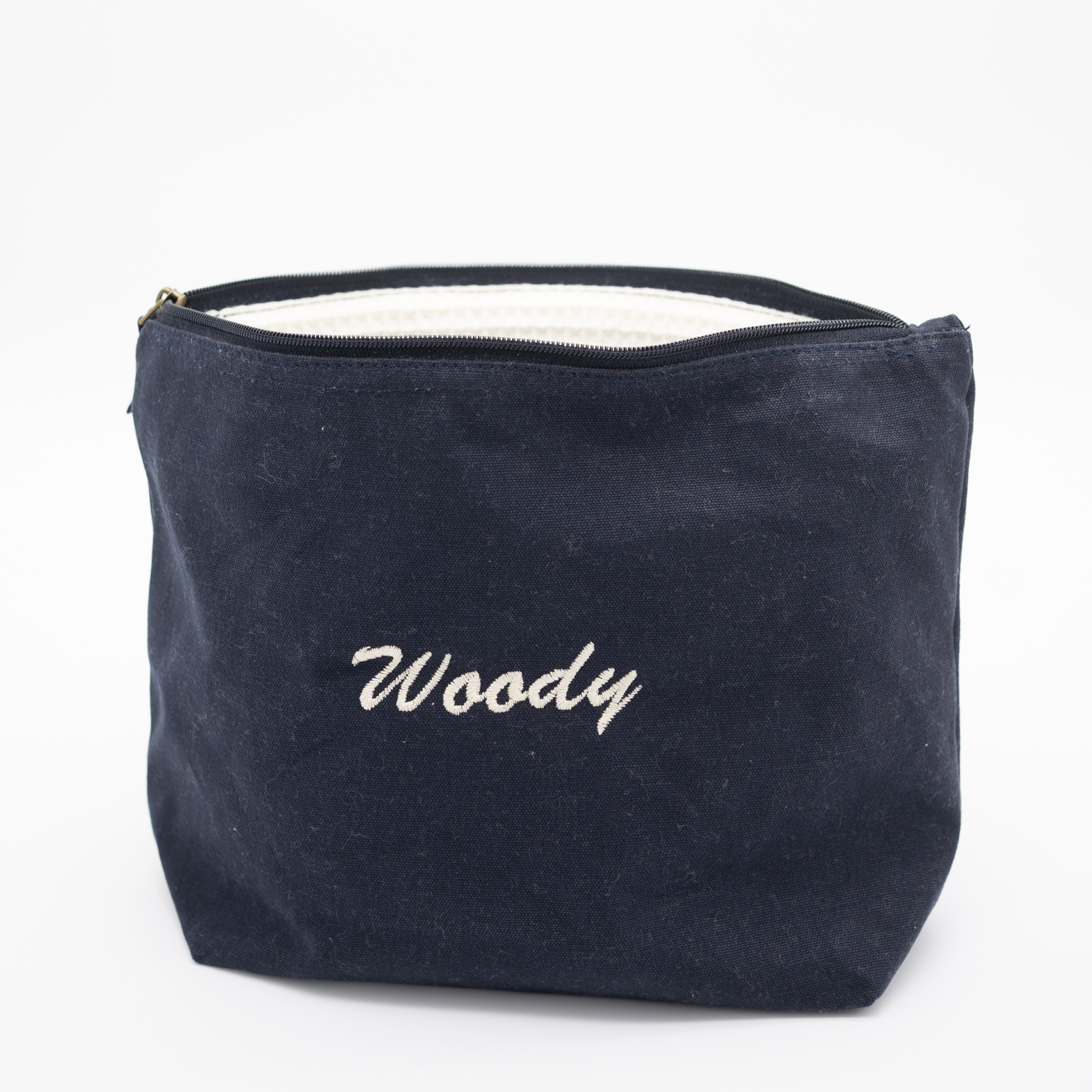 Trousse de toilette en coton bio BLEU MARINE