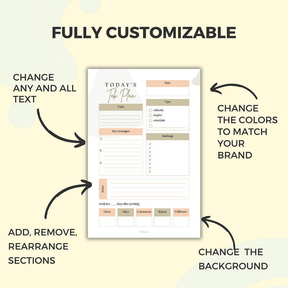 Miniature : TikTok Planner: Printable and Editable Canva Template