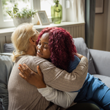 two women hugging