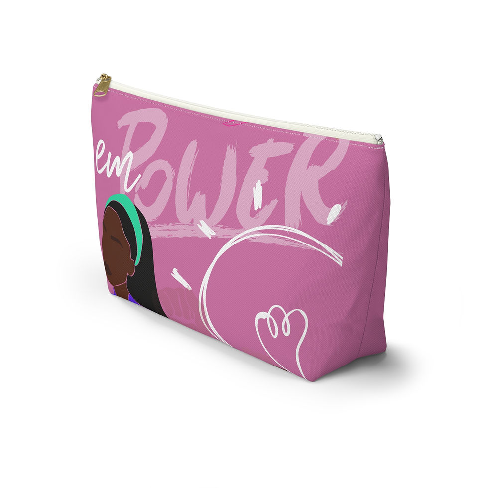 Thumbnail: Empowered Black Girl Accessory Pouch -Pink 
