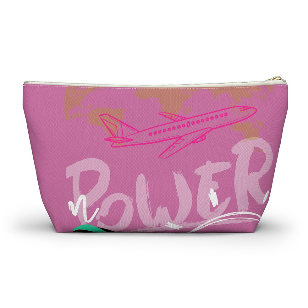 Thumbnail: Empowered Black Girl Accessory Pouch -Pink 