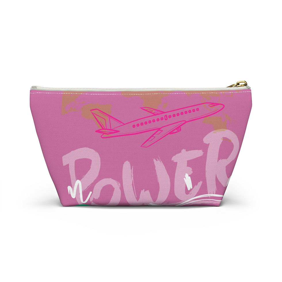 Thumbnail: Empowered Black Girl Accessory Pouch -Pink 
