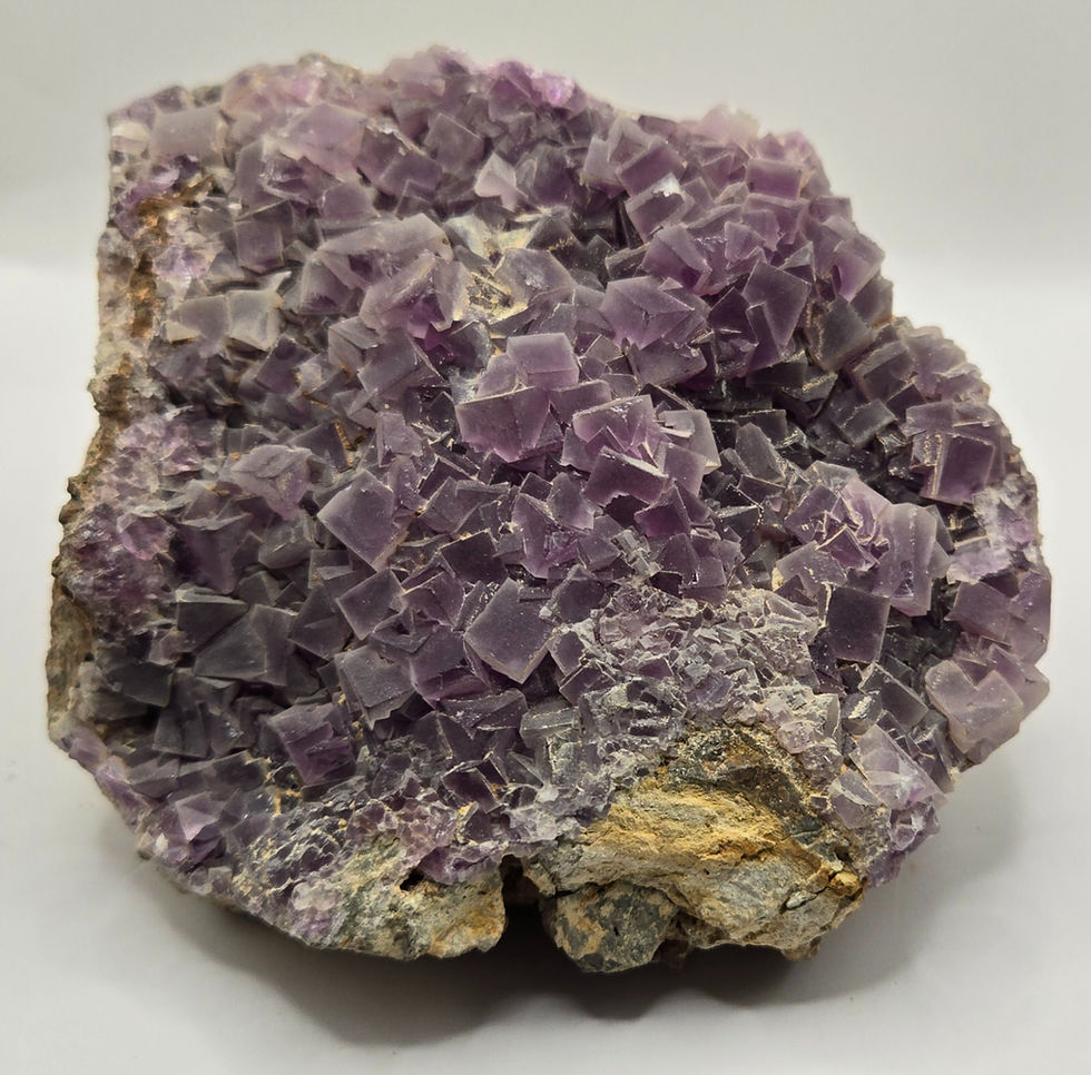 Purple Fluorite Cubes in Matrix Cluster