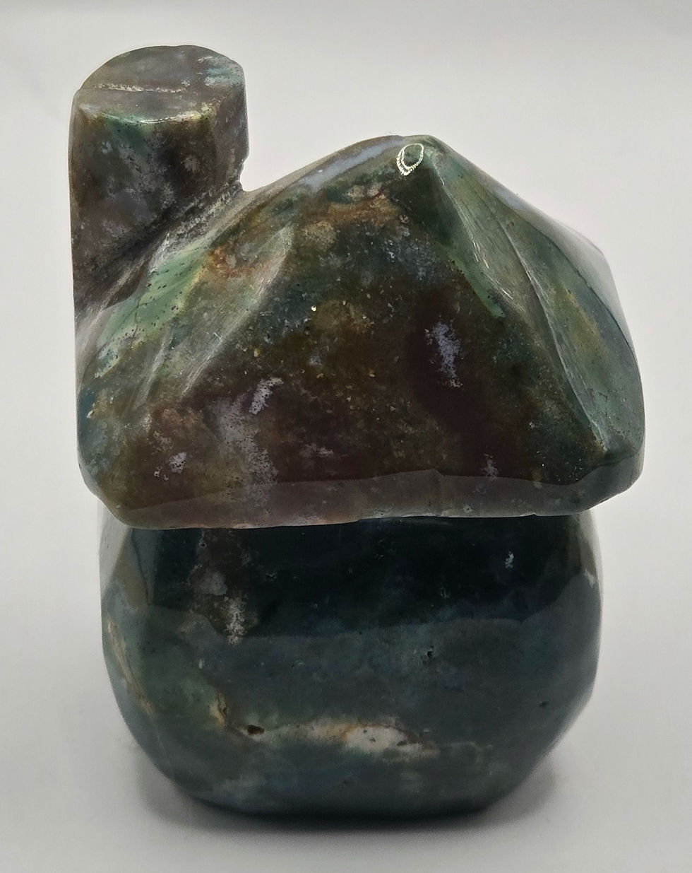 Orbicular Jasper House Carving