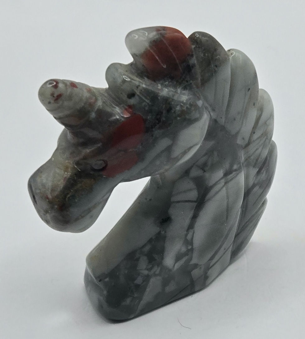 Bloodstone Unicorn Carving