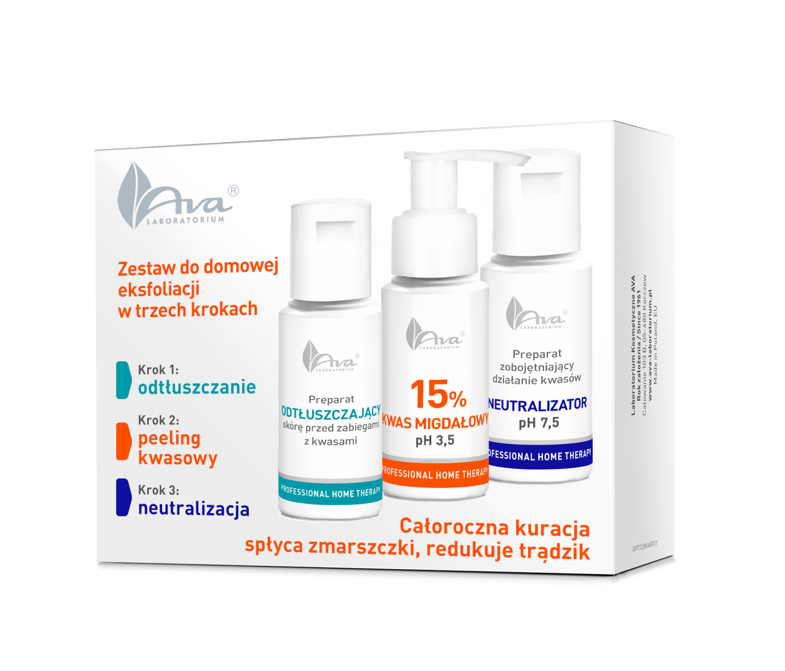 Profesionāla mājas Terapija – Mājas eksfoliācijas komplekts ar 15% mandeļskābi