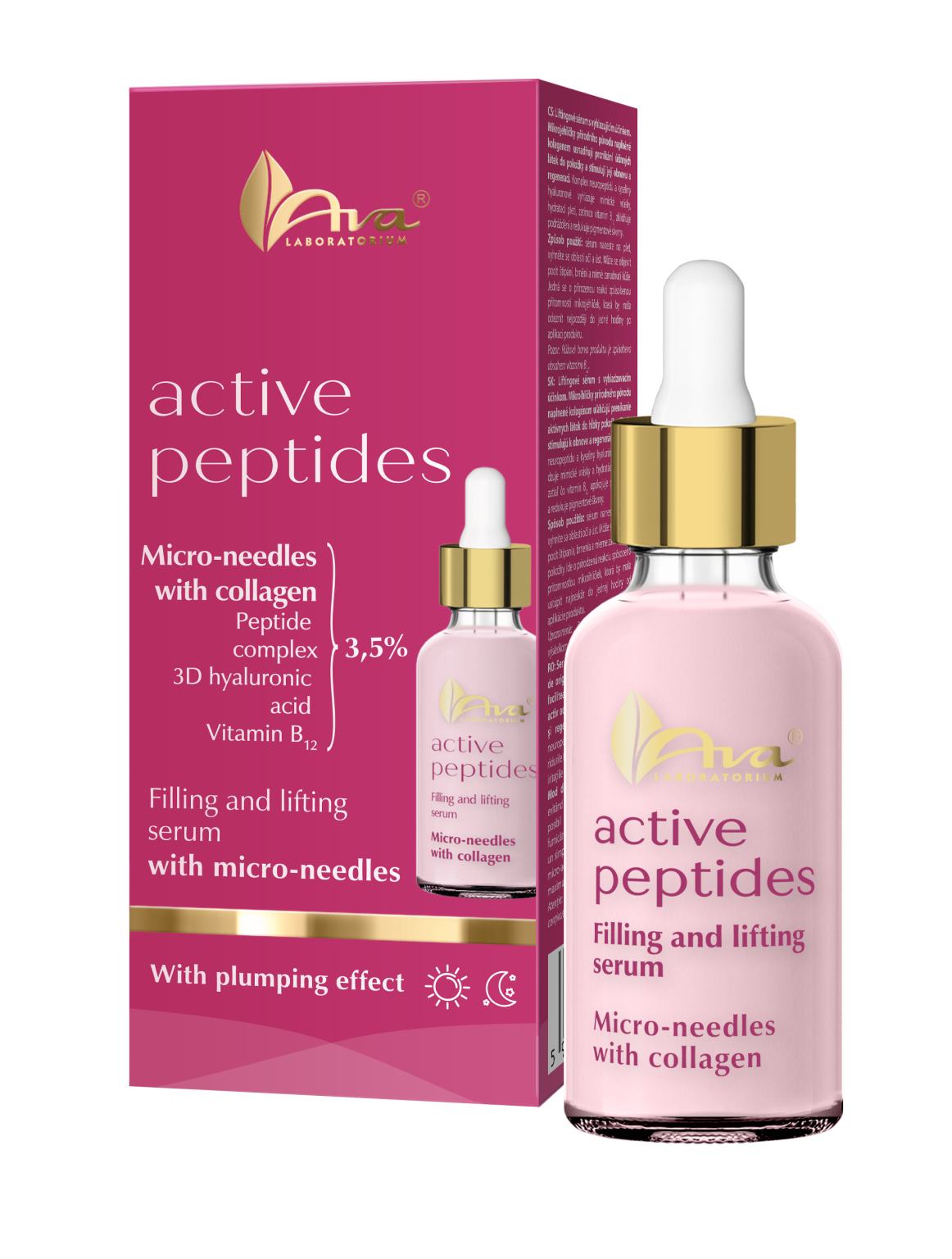 Active peptides piepildošs un nostiprinošs serums ar kolagēnu mikroadatu tehnolo
